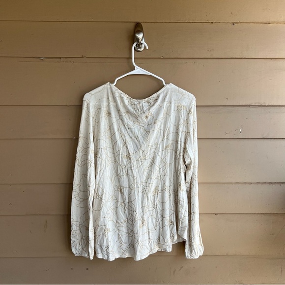 Lucky Brand Boho Long Sleeve Top - Size L Hippie Peasant Casual Modest NWT - Picture 7 of 7
